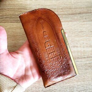 Vintage USSR Soviet Union Latvia Riga Tooled Leather Eyeglasses Case